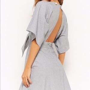 Spring Blue dress mini dress with cutout back